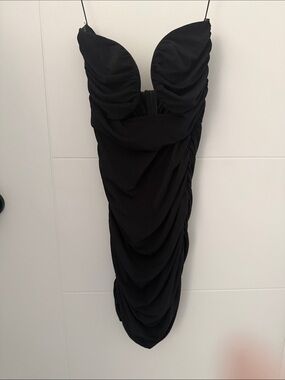 Mimosa Black Ruched Strapless Dress size small